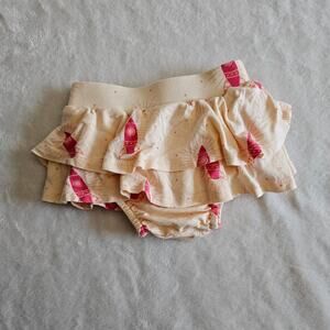 Kate Quinn EUC Baby Girl 6-12m Modal Coral Rocket Skirt Bloomer Pink